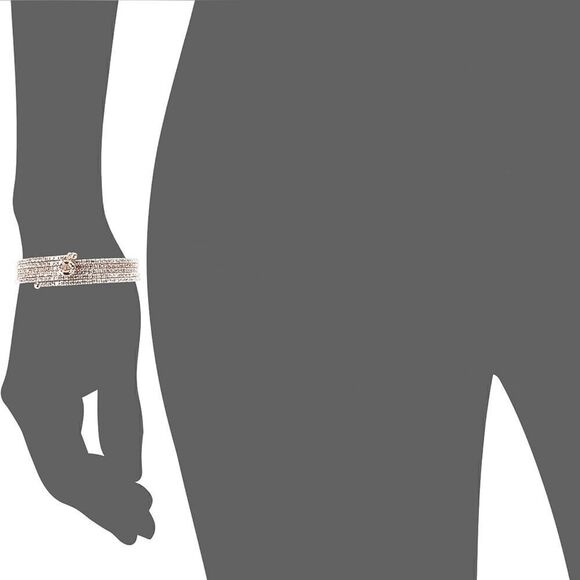 Anne Klein Multi-Row Crystal Coil Rose Gold Bracelet - Picture 11 of 13